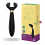 Vibratore per coppia ricaricabile fallo dildo liscio vibrante in silicone black