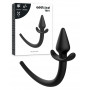 Plug anale con coda in silicone morbido dilatatore butt fallo dildo liscio black