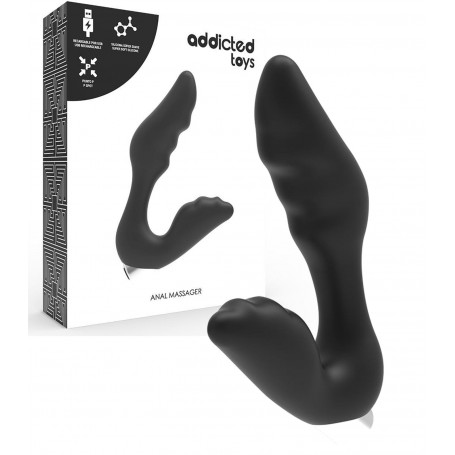 Vibratore anale in silicone realistico massaggiatore vibrante per prostata black