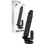 Vibratore realistico con ventosa anale vaginale nero 2 in 1 guaina fallica black