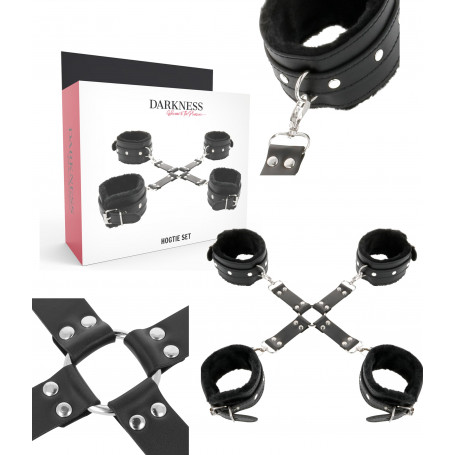 Kit costrittivo bondage manette cavigliere Hogtie set restraint sadomaso fetish
