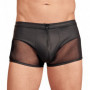 Boxer uomo nero sexy slip maschile mutande trasparenti a vita bassa con zip hot