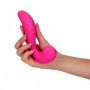 Vibratore doppio vaginale in silicone morbido ricaricabile con succhia clitoride