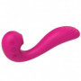 Vibratore doppio vaginale in silicone morbido ricaricabile con succhia clitoride