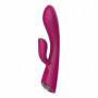 Vibratore rabbit doppio fallo liscio vibrante vagina clitoride dildo in silicone