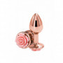 Plug anale con rosa piccolo dilatatore butt mini fallo dildo liscio in metallo