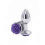 Plug anale con rosa mini dilatatore butt piccolo fallo in metallo dildo liscio