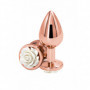 Plug anale mini fallo con rosa dilatatore butt piccolo in metallo dildo liscio