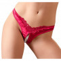 Slip rosso donna perizoma intimo aperto con perle sexy tanga lingerie erotica