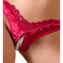 Slip rosso donna perizoma intimo aperto con perle sexy tanga lingerie erotica