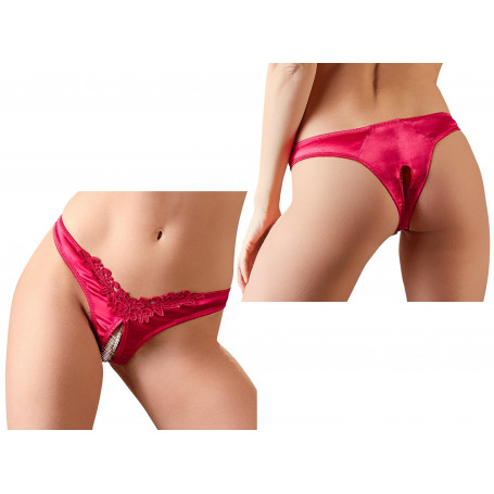 Slip rosso donna perizoma intimo aperto con perle sexy tanga lingerie erotica