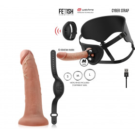 Vibratore realistico indossabile fallo vaginale anale dildo vibrante con ventosa