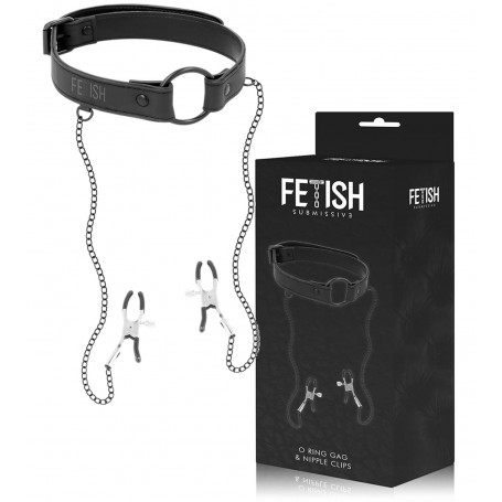 Morso con pinze morsetti strizza capezzoli fetish ring gag nipple clamp sadomaso