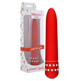 Vibratore vaginale classico dildo liscio vibrante clitoride fallo rosso anale