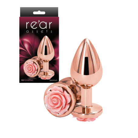 Plug anale con rosa butt mini fallo liscio in metallo dilatatore dildo piccolo