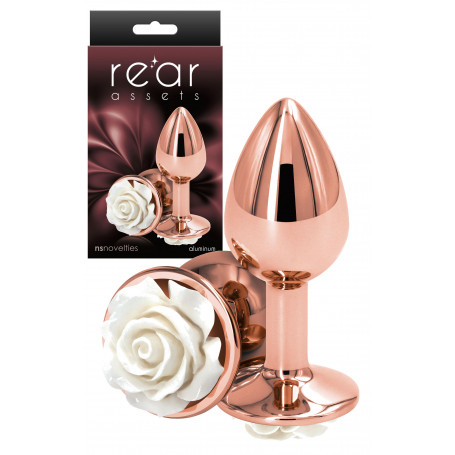 Plug anale piccolo con rosa butt mini fallo dilatatore in metallo dildo liscio