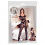 Tutina sexy donna bodystocking a rete nero fishnet catsuit erotico intimo aperto