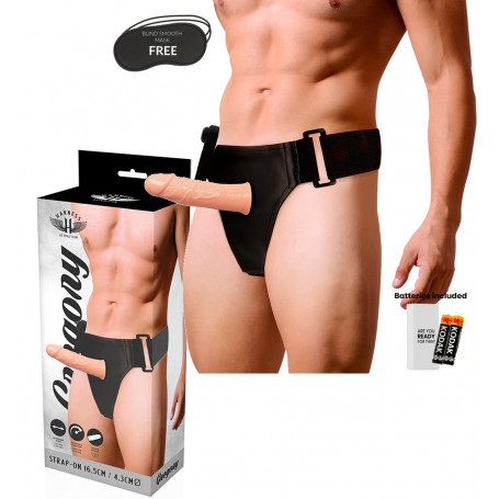 Vibratore cavo indossabile fallo realistico vibrante dildo vaginale anal strapon