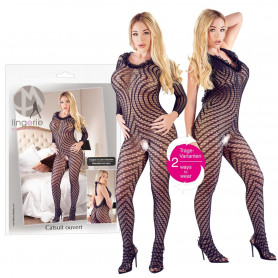 Tutina a rete intimo aperto catsuit nero bodystocking donna erotico fishnet sexy