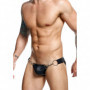 Slip uomo sexy sospensorio nero in pelle a vita bassa mini mutanda lingerie hot