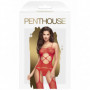 Guepiere a rete con reggicalze perizoma sexy bodystocking donna catsuit erotico