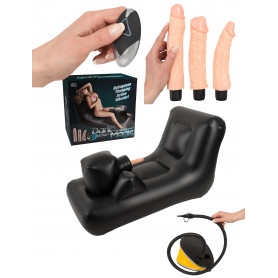 Macchina del sesso lettino gonfiabile con kit vibratore realistico vaginale anal