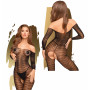 Tutina sexy donna a rete nero trasparente bodystocking elegante intimo aperto