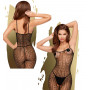 Tutina donna nera a rete sexy bodystocking trasparente catsuit intimo aperto hot