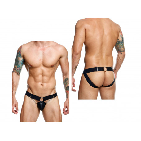 Slip uomo in pelle sexy sospensorio nero mini mutanda a vita bassa lingerie hot