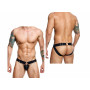 Slip uomo in pelle sexy sospensorio nero mini mutanda a vita bassa lingerie hot