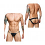 Slip uomo sexy sospensorio nero in pelle a vita bassa mini mutanda lingerie hot