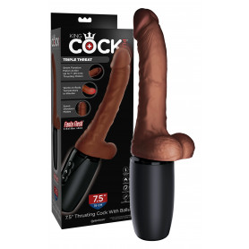 Vibratore vaginale anale realistico fallo vibrante con testicoli dildo morbido