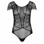 Body donna elegante in pizzo nero trasparente bodysuit perizoma intimo aperto