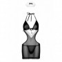Costume da cameriera sexy travestimento donna babydoll con perizoma tanga nero