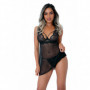 Babydoll sexy nero trasparente con pizzo perizoma tanga lingerie erotica donna