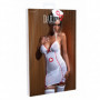 Travestimento sexy costume infermiera mini vestitino bianco con perizoma tanga