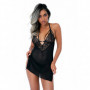 Babydoll intimo nero trasparente con pizzo perizoma sexy lingerie erotica donna