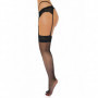 Collant a rete con reggicalze in pizzo nero calze donna hot effetto autoreggente