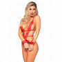 Body elegante donna in pizzo rosso bodysuit perizoma intimo aperto erotico hot