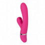 Vibratore doppio in silicone morbido doppio dildo vaginale succhia clitoride sex