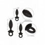 Plug anale in silicone kit dilatatore butt in silicone mini maxi set dildo black