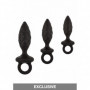 Plug anale in silicone kit dilatatore butt in silicone mini maxi set dildo black