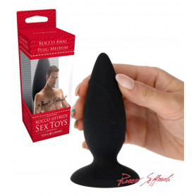 Plug butt anale in silicone morbido dilatatore nero con ventosa dildo liscio sex