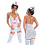 Travestimento sexy costume infermiera mini vestitino bianco con perizoma tanga