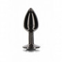 Plug anale in metallo con coda a pietra dilatatore black dildo liscio fallo butt