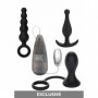 Kit dilatatore anale in silicone morbido set butt plug mini dildo fallo vibrante