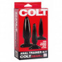 Plug dilatatore anale kit mini maxi dildo morbido fallo liscio set butt black
