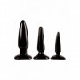 Plug dilatatore anale kit mini maxi dildo morbido fallo liscio set butt black