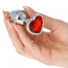Plug anale piccolo con pietra cuore dilatatore fallo mini anal butt in metallo