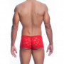 Boxer intimo uomo sexy mutanda maschile in pizzo rosso trasparente a vita bassa